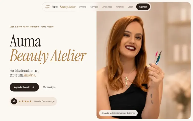 Site da Auma Beauty Atelier